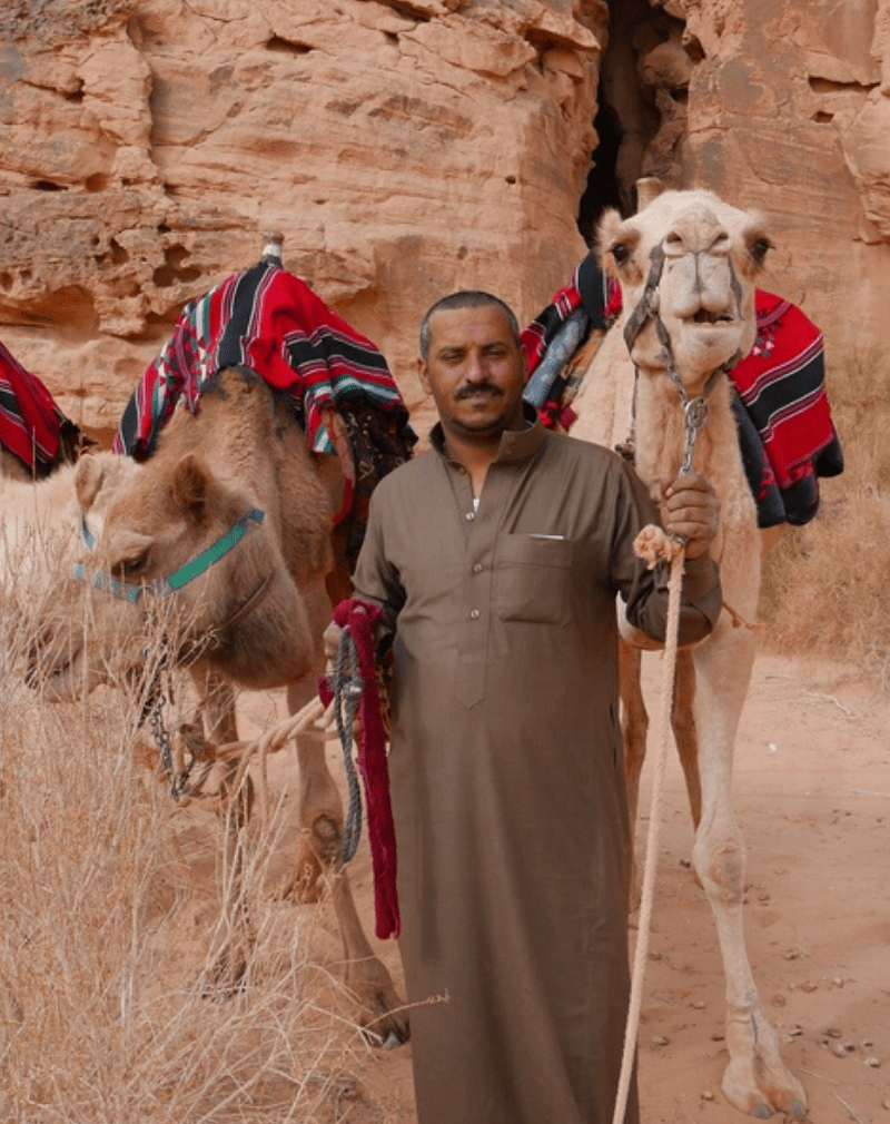 About us, Mansour, camel guide. Jordan Desert Journeys