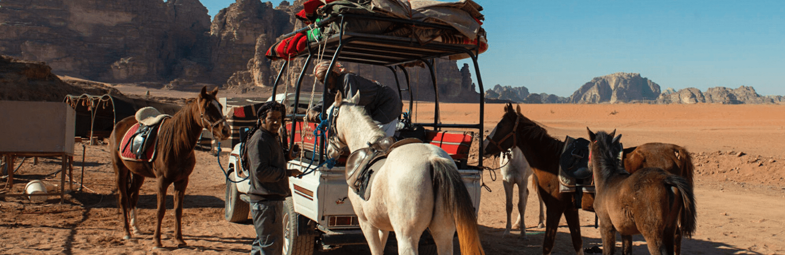 Paarden trektocht vanaf 1 dag in de woestijn, met overnachting onder de sterren. Jordan Desert Journeys