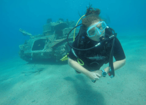 Debby van den Helder diving Red Sea, Jordan